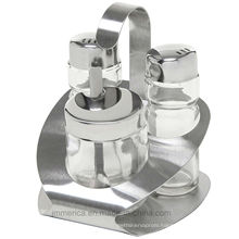 Glass and Stainless Steel Cruet Suit